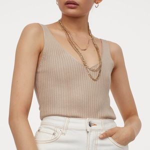 H&M Ribbed Cream Tank